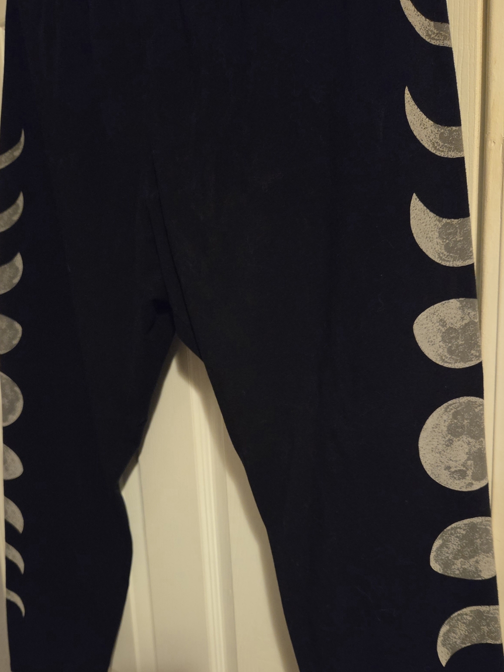 Black Leggings with Moon Phase Print